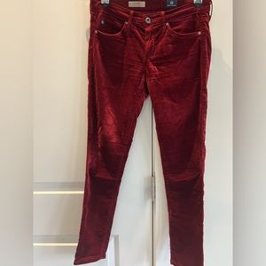 Cranberry velvet AG “The Legging” jeans - size 26.